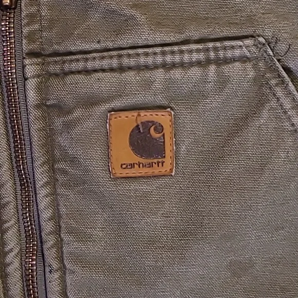 Vintage. Carhartt. USA Components. Zip Vest. Fleece-lined.  Men's size LT - Picture 2 of 16
